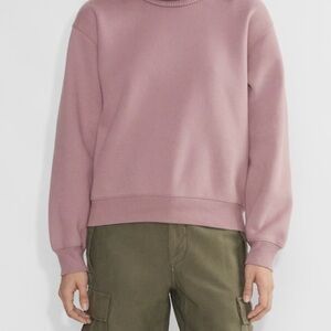 TNA Aritzia Cozy Fleece Boyfriend Crew Sweatshirt Mauve Crewneck Sweatfleece L
